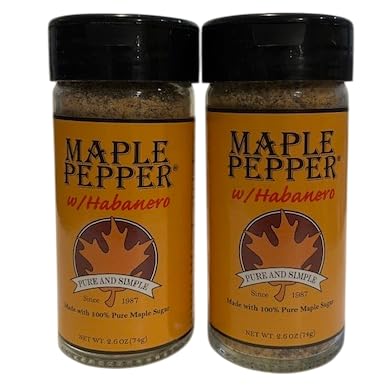 Maple Pepper® with Habanero 2 Pack - Spicy Seasoning Blend - Red Hot Habaneros - Spice Up BBQ Steak - Shake On Chicken Wings - Season Mexican Taco