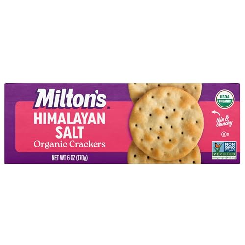 Milton's Organic Crackers, Himalayan Salt - Certified Organic, Non-GMO Project Verified, Kosher, Made With Real Pink Himalayan Salt, Great