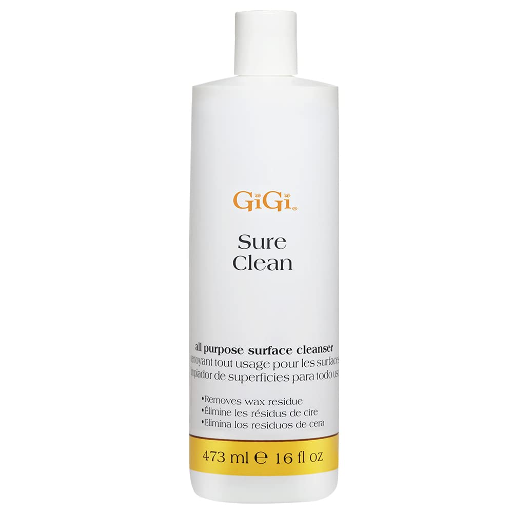 GIGI Sure Clean Wax Residue Remover, All-Purpose Surface Cleaner for Warmers, Salon & Spa Equipment, Removes Build-Up, 16 fl oz