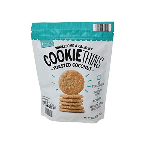 4 Pack of Benton's Wholesome and Crunchy Cookie Thins Toasted Coconut
