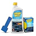 Cerama Bryte Ceramic Cooktop Cleaner (28 oz), Scraper and 5 Cleaning Pads Combo Kit