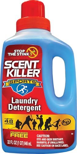 Scent Killer Sports Laundry Detergent for Smelly Clothes - Active Wear Laundry Detergent and Odor Eliminator - Deep Cleaning Sports Detergent