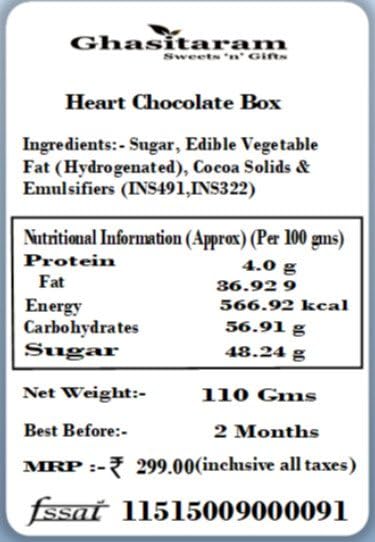 Ghasitaram Gifts Chocolate - Heart Chocolate Box