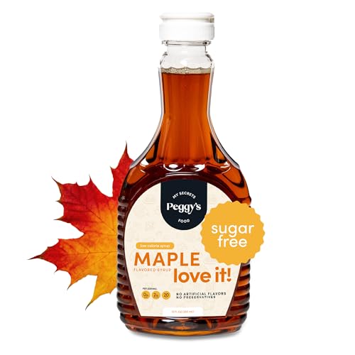 My Secrets Peggy’s Food Sugar-Free Maple Syrup, Keto Maple Syrup for Pancakes & Waffles - Sweetened with Allulose, Monk Fruit & Natural Sweeteners