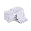 Groko Textiles Universal Cleaning Towels, White Bulk 36 Pack, 16” X 19” 100% Cotton Fully Bordered Commercial Grade Terry Weave Cloth Bar Mops