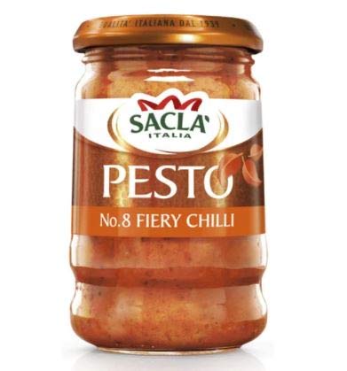 #RT Sacla Fiery Chilli Pesto 190g -It’s made with sharp-tasting red chillies, plenty of fresh red peppers and perfectly ripe tomatoes