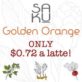 SAKU Tea, Golden Orange Turmeric Latte Blend, Super Food Latte, 3oz Bag