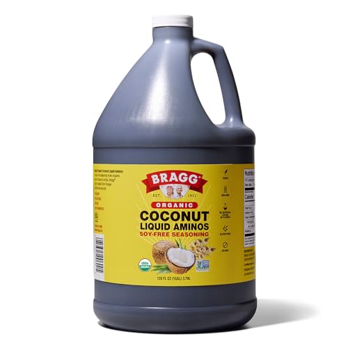 Bragg Organic Coconut Liquid Aminos Seasoning - 128 fl oz - Soy-Free Teriyaki Sauce Alternative - Gluten-Free, Vegan, Plant-Based Seasoning