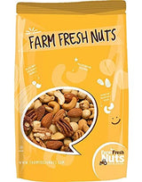 Deluxe Mixed Nuts Raw Natural Unsalted (No Shell) - Compares To Organic Almonds, Walnuts, Cashews, Filberts & Pecans Mix By Farm Fresh Nuts (2 Lb.)