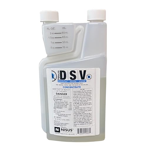 Nisus DSV Disinfectant, Sanitizer, Virucide, Concentrated Solution for Hard Non-Porous Surfaces, Hospitals, Homes, Industrial & Food Processing Areas