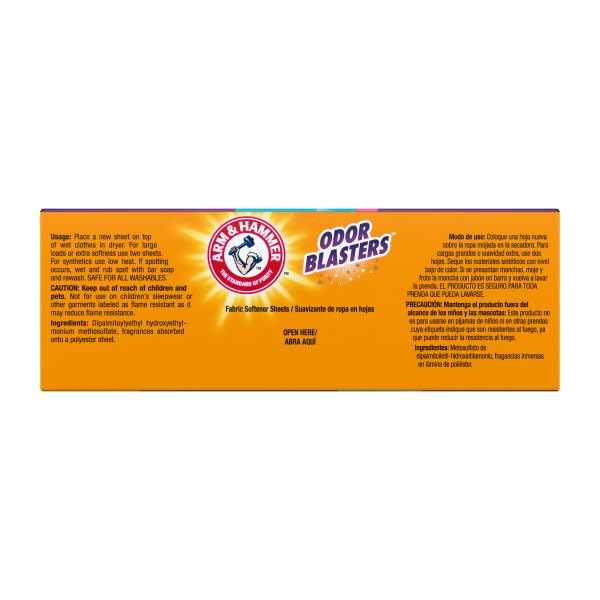 Arm & Hammer Odor Blaster Dryer Sheets, Fresh Burst, 120 Count