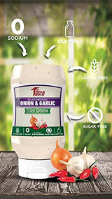Mrs Taste Sugar Free Onion & Garlic Salad Dressing, Zero Calories, Zero Sodium, Zero Sugar, High Fiber, Keto Friendly, Paleo Friendly, Condiments