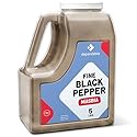 Dependable Food Fine Ground Black Pepper - 5 Lb. Jar - Bulk, Kosher, Black Pepper Ground - 60 Mesh - Fine Black Pepper Seasoning for Chefs