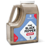 Dependable Food Fine Ground Black Pepper - 5 Lb. Jar - Bulk, Kosher, Black Pepper Ground - 60 Mesh - Fine Black Pepper Seasoning for Chefs