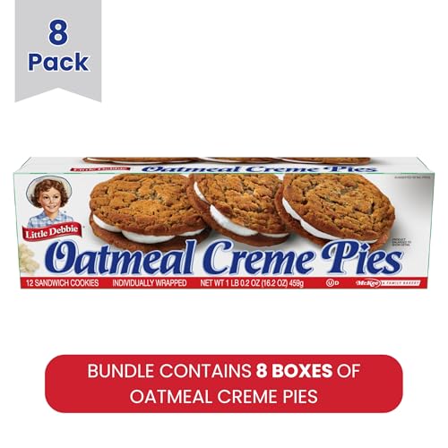 Little Debbie Oatmeal Creme Pies, 96 Individually Wrapped Sandwich Cookies (8 Boxes)