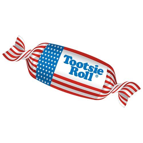All City Candy USA Flag Chocolate Roll Midgees - 3 LB Bulk Bag Wrapped Patriotic Candy for parades or candy jars