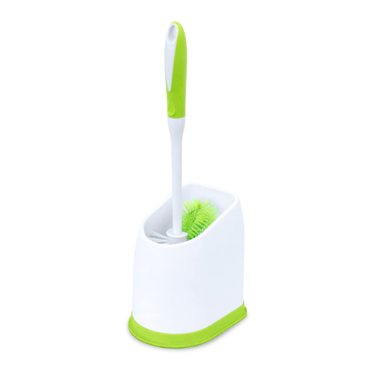 Pine-Sol Toilet Bowl Cleaner Brush with Holder | Heavy Duty Cleaning Wand with Under The Rim Scrubber, Non-Slip Handle, Storage Caddy | Bathroom