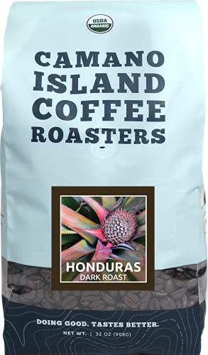 Camano Island Coffee Roasters Roasters Honduras Dark Roast, Ground 2lb, Fresh Small Batch Roasted, USDA Organic, Fairly Traded, Shade Grown Top 1%
