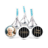 108ct Personalized Birthday Kiss Stickers - Black Stripes (Stickers Only)