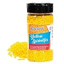Bakerpan Yellow Jimmies Sprinkles - 6 Ounces Yellow Sprinkles for Cake Decorating - Edible Sprinkles for Cupcakes, Ice Cream, Cake Decorations (Made