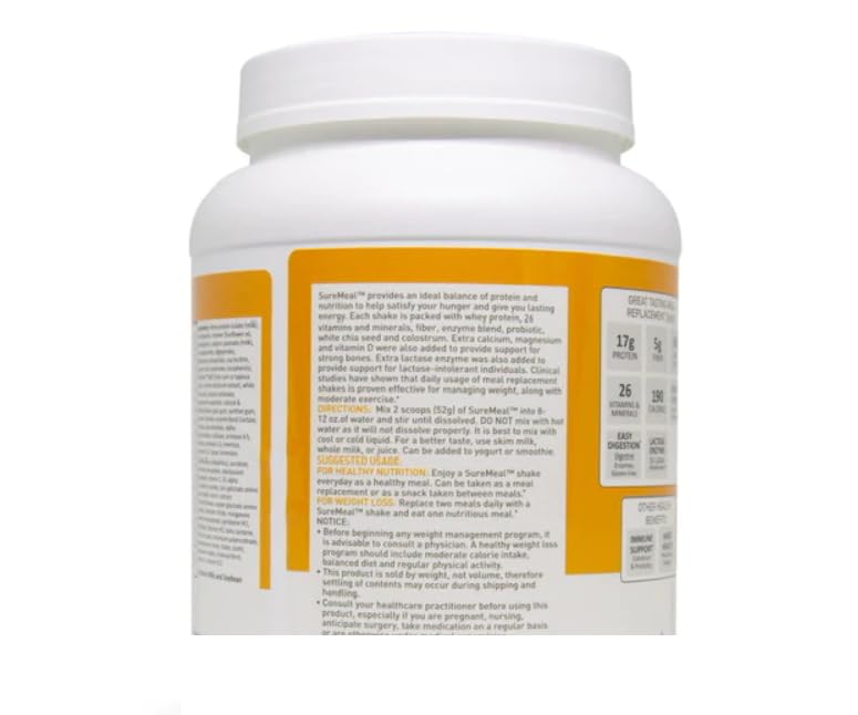 Sure Meal Ultra Premium Nutritional Shake Mix [Vanilla Ice Cream - Naturally and Artificial Flavored] - 1.7 lbs (780g)