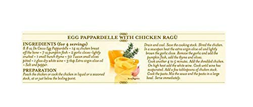 De Cecco Pasta, Egg Pappardelle, 8.8 oz (Pack of 6)