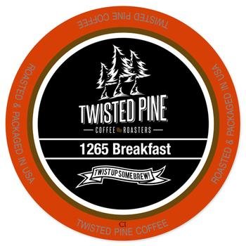 Twisted Pine Coffee 1265 Breakfast Blend, Medium Roast, Single-Serve Cups for Keurig K-Cup Brewers, 12 Count