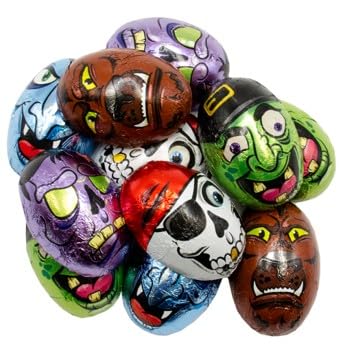 Palmer Chocolate Tricky Treats, Double Crisp Milk Chocolate Candy, Halloween Themed Chocolate with Unique Faces, Perfect for Trick or Treat, Making