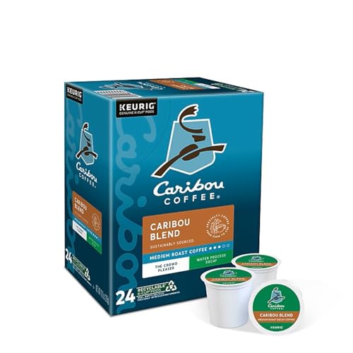 Caribou Coffee, Caribou Blend DECAF 4 Boxes of 24 K-Cups