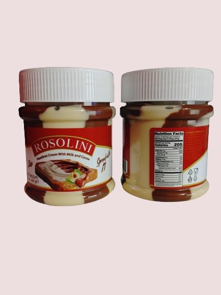 Rosolini Duo Hazelnut Cream with Milk and Cocoa Spread, 7 OZ (2 Pack)