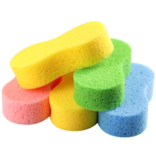Temede 5-Pack Car Wash Sponges, 9.1" x 4.3" x 2.4" Large Sponges, Extra Thick Foam Kit for All-Purpose Cleaning, Ideal Washing Sponges for Kitchen