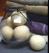 A Little Green Bee 6 Eco-Friendly Wool Dryer Balls -Set of Six 100% Handmade, Natural and Unscented