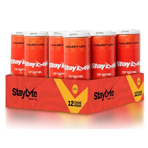 StayLyte Hibiscus Rush - Sparkling Carbonated Electrolyte Drinks, 3-in-1 Recovery Energy Hydration Drinks - Floral Hibiscus Flavor - 425mg