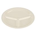 G.E.T. CP-10-DI Heavy-Duty 3-Compartment Divided Plastic Plates, 10.25", Diamond Ivory (Set of 12)