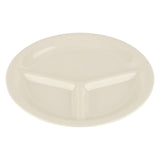 G.E.T. CP-10-DI Heavy-Duty 3-Compartment Divided Plastic Plates, 10.25", Diamond Ivory (Set of 12)