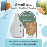Pura Vida Eco Laundry Detergent Sheets - 30 Sheets (up to 60 Loads) - Unscented - Ideal for Travel, Baby Clothes - Compact, Liquidless