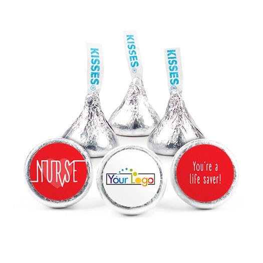 108ct Personalized Nurse Appreciation Stickers for Kisses Candy (108 Count) - Add Your Logo