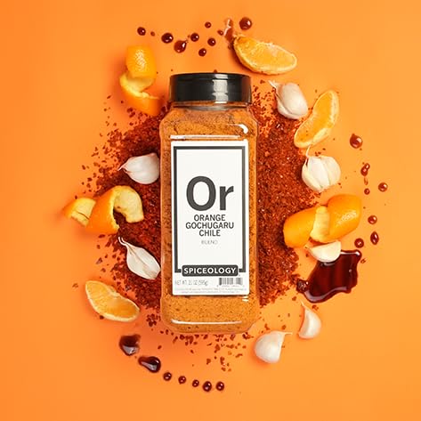 Spiceology - Orange Gochugaru Chile Seasoning - Sweet Heat Spice Blend with Korean Chile Flakes and Bright Citrus Zest - Bold Spice Rub for Chicken