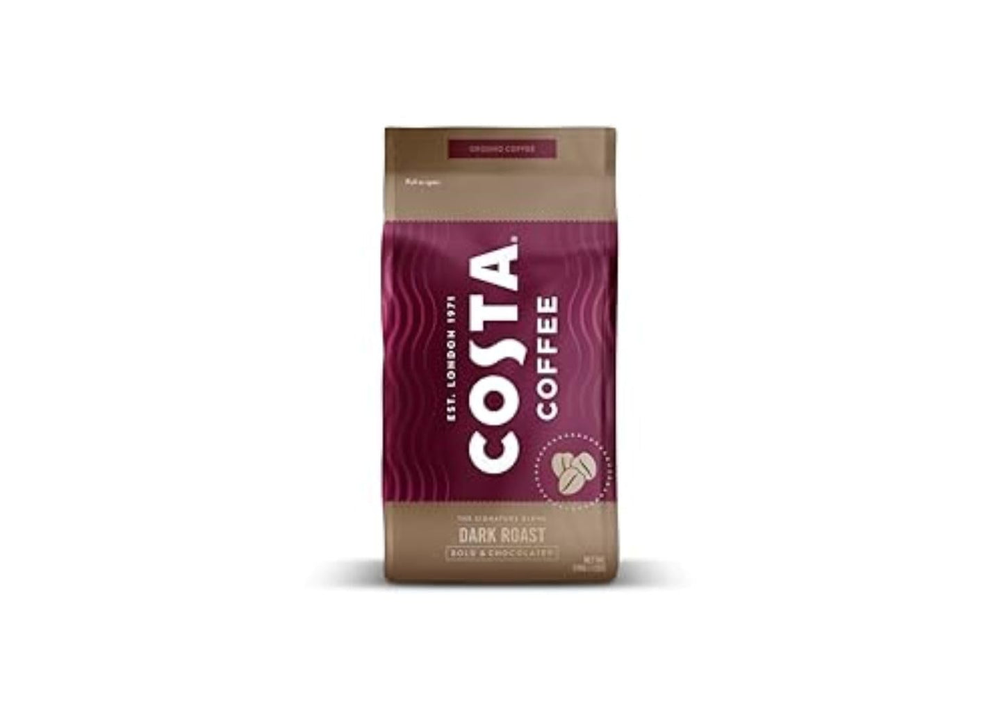 Costa Coffee Ground Dark Roast Coffee, Bold & Chocolatey 12 Oz Bag, Perfect for Drip, French Press & Pourover, The Finest Slow Roasted 100% Arabica