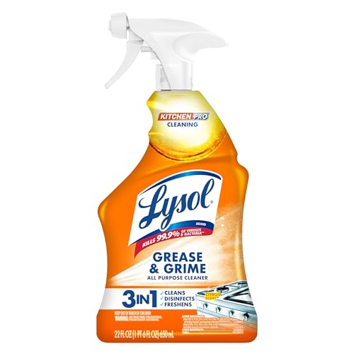 Lysol Pro Kitchen Spray Cleaner and Degreaser, Antibacterial All Purpose Cleaning Spray for Kitchens, Countertops, Ovens, and Appliances, Citrus