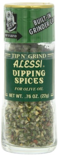 Alessi Herb & Seasoning Grinder, Dipping Spices for Olive Oil, Tip n' Grind (Garlic, 0.76 Ounce (Pack of 4))
