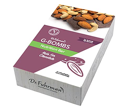 Dr. Fuhrman G-BOMBS Nutrition Bar, Nuts for Chocolate, Plant Based Protein, Organic Fruits, Vegetables, Nuts and Seeds - No Added Sugar, Sweetened