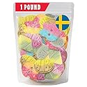 Bubs Swedish Candy Mix - 1 lb Sweet & Sour Gummies | Assorted Skulls, Ovals, Rombs | Fresh & Soft Foam Swedish Candy From Sweden (1 Pound)