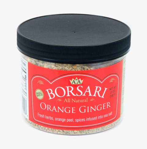 Borsari Orange Ginger Seasoned Salt - Gourmet Salt For Cooking With Orange Ginger and Herbs - All Natural Multi-Purpose Seasoning - 21oz