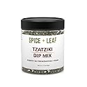 Premium Tzatziki Dip Mix by Spice + Leaf - Vegan Kosher No Preservatives Spice Blend Used to Make Dip, Fish, Chicken Salad, 2.2 oz