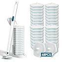 Disposable Toilet Brush with 48 PCS Refills, Disposables Toilets Cleaning System with Handle, Storage Caddy and 48Toilet Bowl Refill Heads