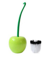 Lovely Green Cherry Shaped Toilet Brush Set Toilet Bowl Brush and Holder for Household Bathroom?1 Brush,1 Holder,2 Heads?