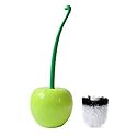 Lovely Green Cherry Shaped Toilet Brush Set Toilet Bowl Brush and Holder for Household Bathroom?1 Brush,1 Holder,2 Heads?