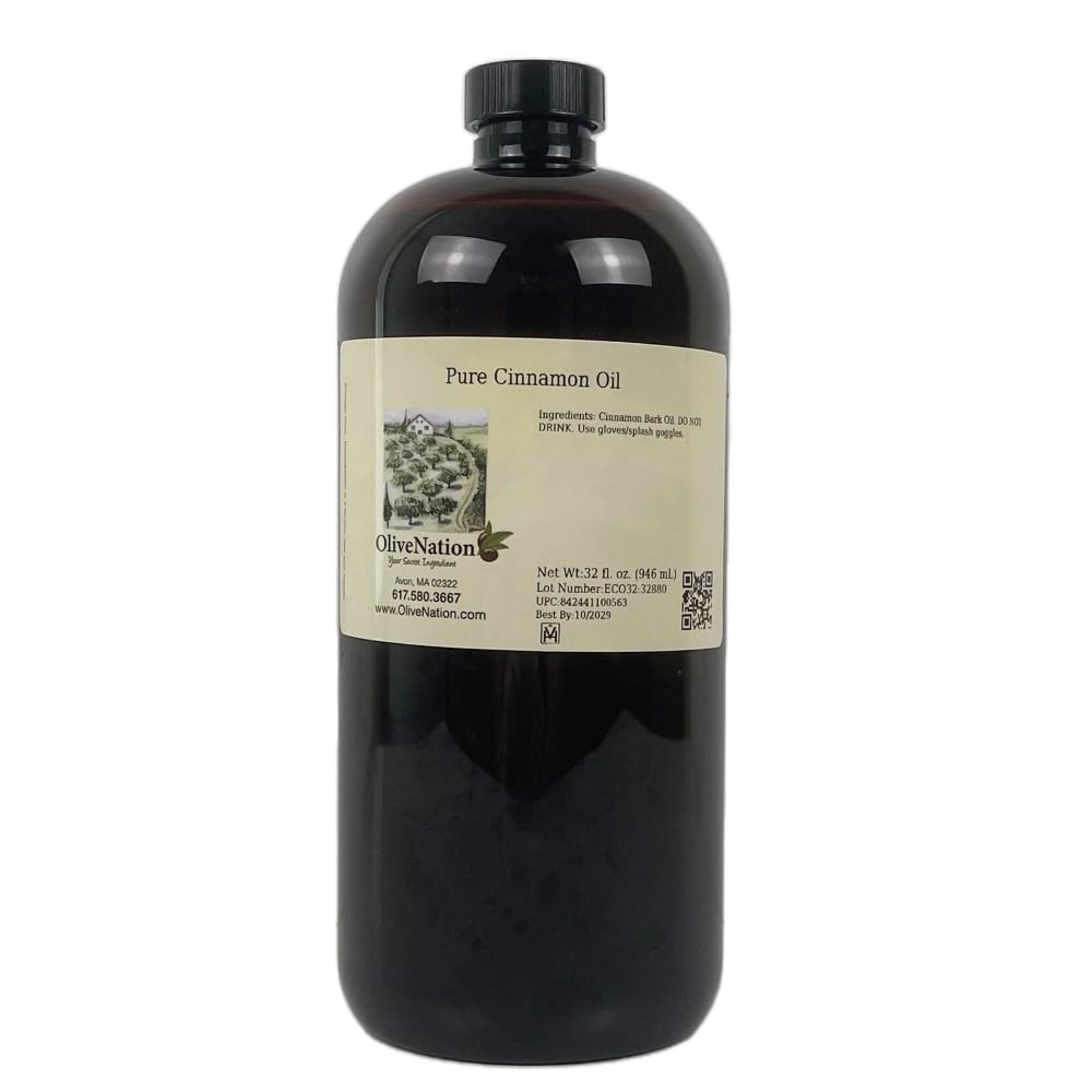 OliveNation Pure Cinnamon Oil - Food Grade Cinnamon Bark Oil for Baking, Candy, Chocolates, Beverages, 32 fl oz