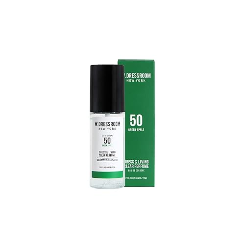 W.Dressroom No.50 Green Apple Living Clear Perfume, Body Mist & Fabric Spray Deodorizer, Alcohol-Free Water-Based, Odor Neutralizer for Clothes